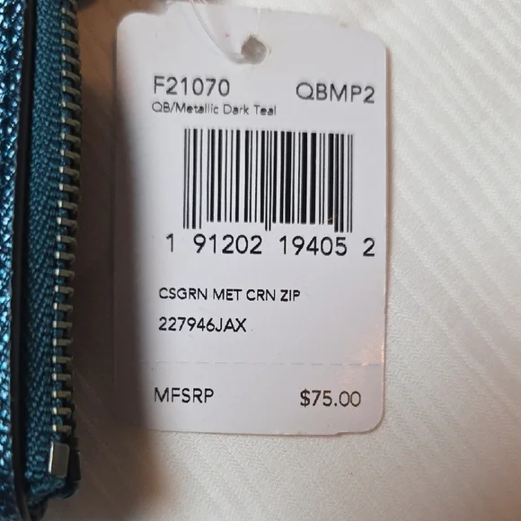 Coach Metallic Blue Wristlet - Picture 4 of 5